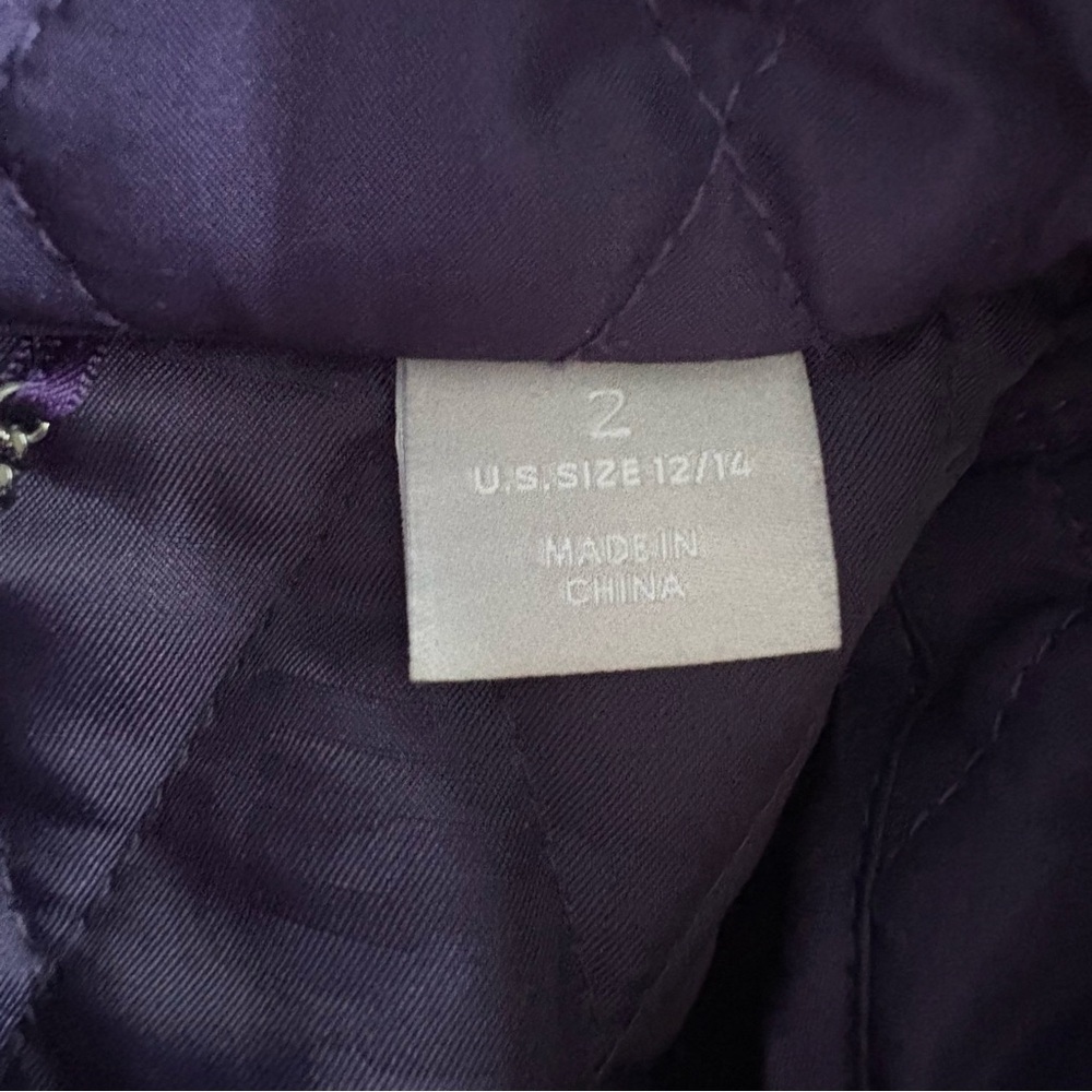 Chico's Rich Purple Diamond Quilted Barn Jacket Button Up Coat - Pockets - Picture 14 of 17